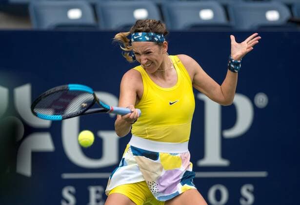 Belarusian tennis player Victoria Azarenka in action against Slovenian Tamara Zidansek during a game of the Monterrey Open second day, in Monterrey, Mexico, 3 March 2020. Monterrey Open !ACHTUNG: NUR REDAKTIONELLE NUTZUNG!  Copyright: xMIGUELSIERRAx AME496 20200304-637188805467034028