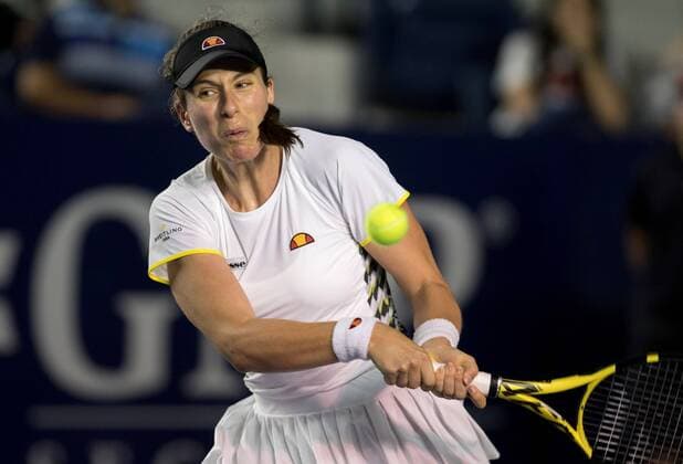 English tennis player Johanna Konta in action against Belgian Kim Clijsters during a game of the Monterrey Open second day in Monterrey, Mexico, 3 March 2020. Monterrey Open !ACHTUNG: NUR REDAKTIONELLE NUTZUNG!  Copyright: xMiguelxSierrax AME704 20200304-637188932365917826