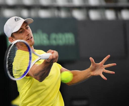 TENNIS DAVIS CUP TRAINING, John Millman is seen during practice ahead of the Davis Cup qualifier between Australia and Brazil in Adelaide. Wednesday, March 4, 2020. The 30-year-old, is the nations highest ranked player in the Davis Cup team this week. ( NO ARCHIVING, EDITORIAL USE ONLY, NO USE IN BOOKS WITHOUT CONSENT ADELAIDE SA AUSTRALIA  Copyright: xDAVIDxMARIUZx 20200304001453495575