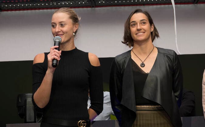 Kristina Mladenovic - Caroline Garcia TENNIS : Equipe de France feminine - Soiree des joueuses Village Open 6eme Sens - Lyon 03 03 2020 SandrineTHESILLAT Panoramic 