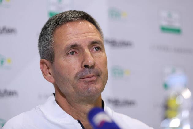 Davis Cup - Croatia press conference, PK, Pressekonferenz Croatian coach Vedran Martic speak to the media during a press conference during the Davis Cup Qualifiers between Croatia and India in Zagreb, Croatia, on March 03, 2020. LukaxStanzl PIXSELL