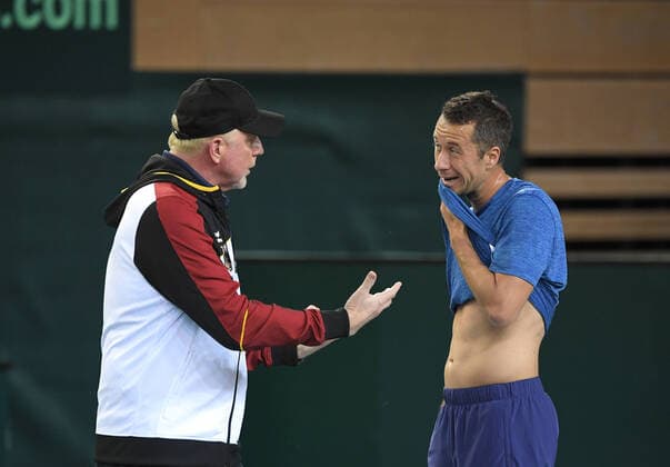 Davis Cup Qualifiers 2020 Germany Belarus German Team Boris Becker , Germany and Philipp Kohlschreiber , Germany