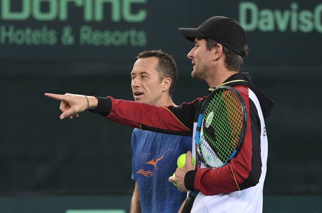 Davis Cup Qualifiers 2020 Germany Belarus German Team Team Captain Michael Kohlmann and Philipp Kohlschreiber , Germany