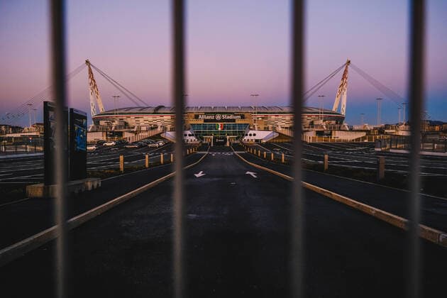 A view of the Juventus stadium. Italy closed all schools and universities until March 15. Italian government suspended the people access to all sporting events until April 3rd as part of measures against coronavirus COVID-19 . Serie A football matches will take place behind closed doors. Torino 04 03 2020 Juventus Stadium Photo Federico Tardito Insidefoto federicoxtardito