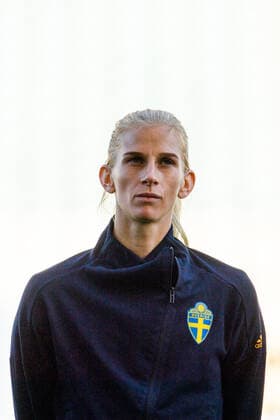 200304 Sofia Jakobsson during lineup ahead of the Algarve Cup match between Germany and Sweden on March 4, 2020 in Faro Photo Ludvig Thunman BILDBYRAN kod LT 35749 bbeng football soccer women women algarve cup 2020 sweden germany germany germany deutschland,  Copyright: LUDVIGxTHUNMAN BB200304LT114