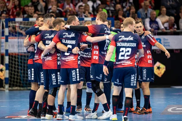 SG Flensburg Handewitt vs MT Melsungen, LIQUI MOLY Handball Bundesliga, 04 03 20 Flensburg Jubilation after victory Copyright: xBEAUTIFULxSPORTS MarioxM.xKobergx
