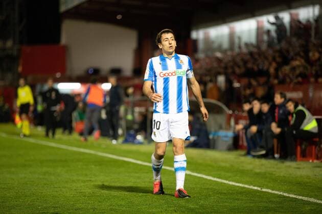 March 4, 2020, Miranda De Ebro, Burgos, SPAIN: MIKEL OYARZABAL during the game between CD Mirandes and Real Sociedad. MirandoÂ©s hosted Real Sociedad in the Copa del Rey semifinal match at Anduva stadium. Miranda De Ebro SPAIN - ZUMAf312 20200304_znp_f312_045 Copyright: xEduxDelxFresnox