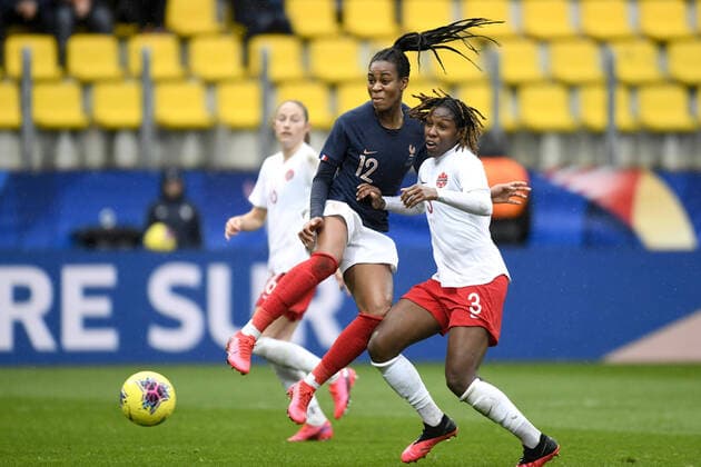 12 MARIE ANTOINETTE KATOTO (FRA) - Kadeisha Buchanan (can) FOOTBALL FEMININ : France vs Canada - Tournoi de France - 04 03 2020 AnthonyBIBARD FEP Panoramic 