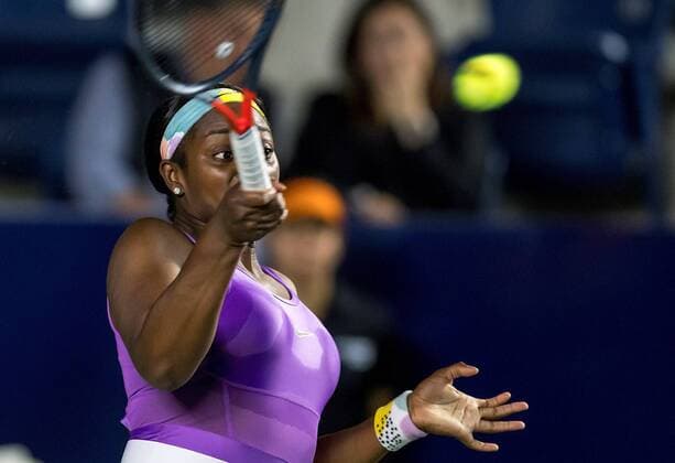 US tennis player Sloane Stephens in action against Canadian Leylah Fernandez during a game of the Monterrey Open, in Monterrey, Mexico, 4 March 2020. Monterrey Open !ACHTUNG: NUR REDAKTIONELLE NUTZUNG!  Copyright: xMiguelxSierrax AME1165 20200305-637189805722368108