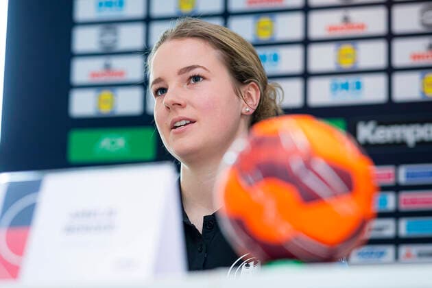 Handball, Women EM 2020 Qualification, DHB Press Conference, Germany vs Slovenia Amelie Berger Germany Bietigheim Bietigheim Bissingen Egetrans Arena Baden Württemberg Germany