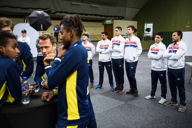 2020305 Team Chile and Team Sweden ahead of the draw ceremony on March 5, 2020 in Stockholm,  Copyright: ERIKxSIMANDER BB200305BB363