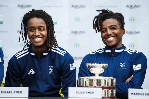 2020305 Mikael Ymer and Elias Ymer of Sweden during the press conference on March 5, 2020 in Stockholm,  Copyright: ERIKxSIMANDER BB200305BB381