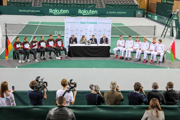Team Germany and Belarus at the draw, Davis Cup Qualification 2020 Germany vs. Belarus, Düsseldorf, 05 03 2020,