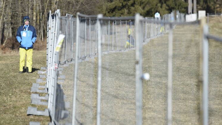 A part of the Vysocina Arena in Nove Mesto na Morave, South Moravia, Czech Republic, where the World Biathlon Cup will take place from March 5 to March 8, 2020, is seen on March 5, 2020. The cup will be held without the audience present in connection with the novel coronavirus outbreak. (CTKxPhoto JosefxVostarek) CTKPhotoP202003050726401 _JVO5623
