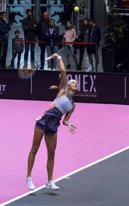 Kristina Mladenovic (FRA) TENNIS : Open 6eme Sens - Palais des sports Lyon - 05 03 2020 SandrineTHESILLAT Panoramic 