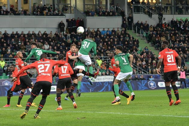 Charles Abi (saint etienne) FOOTBALL : AS Saint Etienne vs Stade Rennais - Coupe de France - 1 2 finale - 05 03 2020 FredericChambert Panoramic 