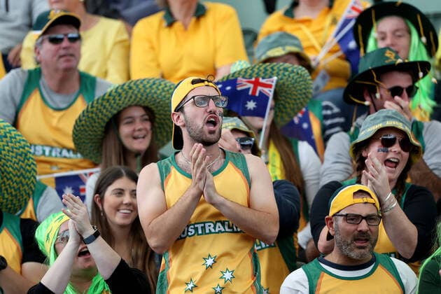 TENNIS DAVID CUP AUS BRAZIL, Australian fans cheer on Jordan Thompson of Australia against Thiago Monteiro of Brazil in the Davis Cup Qualifier between Australia and Brazil, at the Memorial Drive Tennis Centre, Adelaide, Friday 6 March 2020. ( NO ARCHIVING, EDITORIAL USE ONLY, NO USE IN BOOKS WITHOUT CONSENT ADELAIDE SA AUSTRALIA  Copyright: xJAMESxELSBYx 20200306001453933703