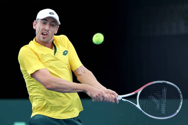 TENNIS DAVID CUP AUS BRAZIL, John Millman of Australia plays a shot against Thiago Seyboth Wild of Brazil in the Davis Cup Qualifier between Australia and Brazil, at the Memorial Drive Tennis Centre, Adelaide, Friday 6 March 2020. ( NO ARCHIVING, EDITORIAL USE ONLY, NO USE IN BOOKS WITHOUT CONSENT ADELAIDE SA AUSTRALIA  Copyright: xJAMESxELSBYx 20200306001453948071