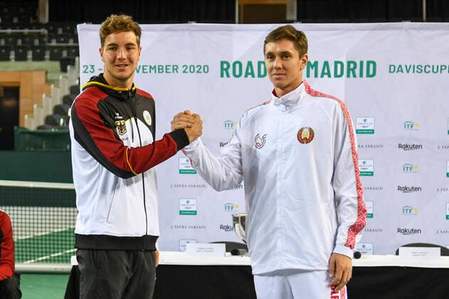 06 03 2020, GER, Davis Cup, Germany vs. Belarus 06 03 2020, GER, Davis Cup, Germany vs. Belarus , CASTELLO , Duesseldorf, in the picture picture picture shows 4 match pairings from Jan Lennard Struff GER vs. Egor Gerasimov BLR nordphoto Mauelshagen nph00321