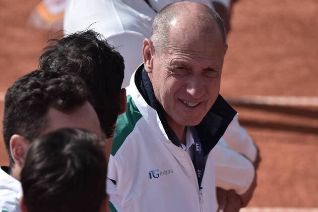 Photo LaPresse Tocco Alessandro March 6, 2020 Cagliari - Italy Tennis Davis Cup - Italy vs South Korea Fabio Fognini vs. Duckhee Lee In the pic Corrado Barazzutti  Copyright: xAlessandroxTocco LaPressex