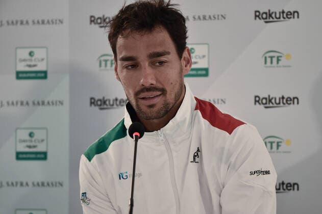 Photo LaPresse Tocco Alessandro March 6, 2020 Cagliari - Italy Tennis Davis Cup - Italy vs South Korea Fabio Fognini vs. Duckhee Lee - press conference, PK, Pressekonferenz In the pic Fabio Fognini Ita  Copyright: xAlessandroxTocco LaPressex