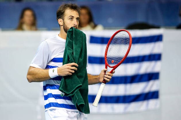 TENNIS - Davis Cup, AUT vs URU PREMSTAETTEN,AUSTRIA,06.MAR.20 - TENNIS - ITF Davis Cup, Austria vs Uruguay. Image shows Martin Cuevas (URU). GEPAxpictures xMaticxKlansek