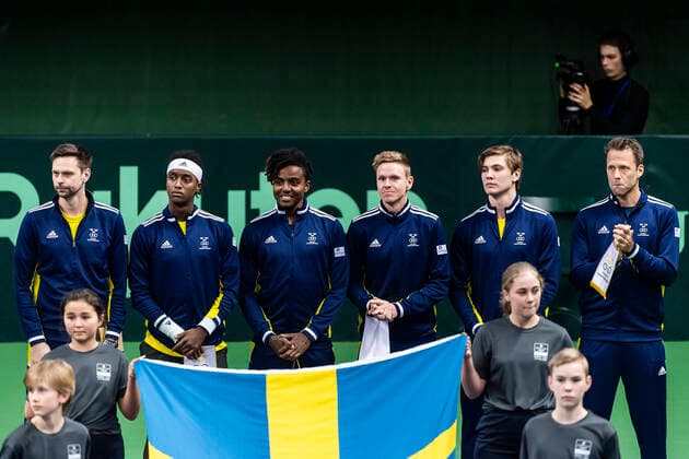 2020305 Team Sweden during the Davis Cup qualification tennis match between Sweden and Chile on March 6, 2020 in Stockholm Photo Simon Hastegard Bildbyran Kod SH 180191 tennis bbeng sweden sverige chile davis cup,  Copyright: SIMONxHASTEGARD BB200306SH003