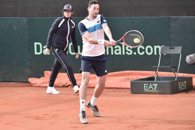 Photo LaPresse Tocco Alessandro March 6, 2020 Cagliari - Italy TennisDavis Cup - Italy vs South Korea Gianluca Mager (ITA) vs Nam Ji sung (KOR) In the pic: Gianluca Mager  Copyright: xLaPresse AlessandroxToccox
