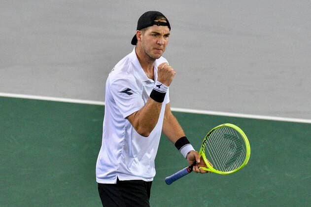06 03 2020, GER, Davis Cup, Germany vs. Belarus 06 03 2020, GER, Davis Cup, Germany vs. Belarus , CASTELLO , Duesseldorf, in the picture picture picture shows Jan Lennard Struff GER Joy Joy Emotion shows the fist nordphoto Mauelshagen nph00321