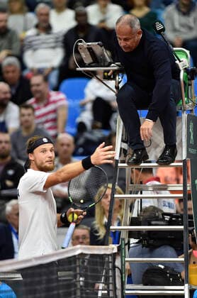 Slovak Davis Cup team player Jozef Kovalik in action during the Davis Cup qualifier Czech Republic vs. Slovakia in Bratislava, Slovakia, March 6, 2020. (CTKxPhoto VaclavxSalek) CTKPhotoP202003060800101 sal 04