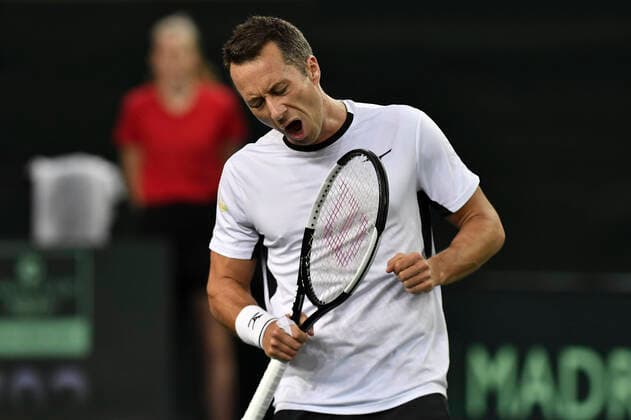 06 03 2020, GER, Davis Cup, Germany vs. Belarus 06 03 2020, GER, Davis Cup, Germany vs. Belarus , CASTELLO , Duesseldorf, in the picture picture picture shows Philipp Kohlschreiber GER Jubel Joy Emotion shows the fist nordphoto Mauelshagen nph00321