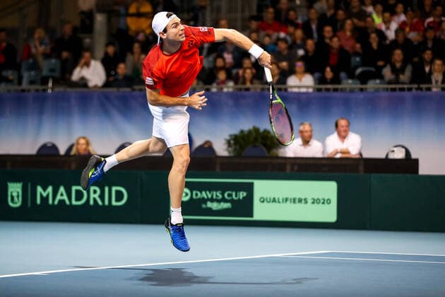 TENNIS - Davis Cup, AUT vs URU PREMSTAETTEN,AUSTRIA,06.MAR.20 - TENNIS - ITF Davis Cup, Austria vs Uruguay. Image shows Jurij Rodionov (AUT). GEPAxpictures xMaticxKlansek