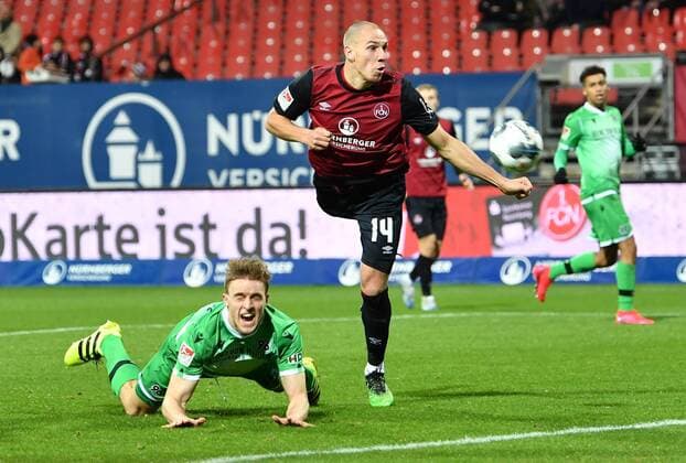 06 03 2020 Football Season 2019 2020 2 Football Bundesliga 25 Matchday 1 FC Nürnberg Nuernberg FCN Club Hannover 96 DFL regulations prohibit any use of photographs as image sequences and or quasi video Timo Hübers Huebers 15, Hannover 96 H96 Michael Frey 14, 1 FC Nürnberg FCN