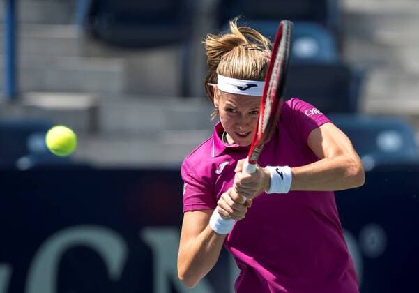 Czech tennis player Marie Bouzkova in action against the Chinese Yafan Wang during a match of day 5 of the Monterrey Tennis Open held in Monterrey, Mexico, 06 March 2020. Monterrey Tennis Open !ACHTUNG: NUR REDAKTIONELLE NUTZUNG!  Copyright: xMiguelxSierrax AME1752 20200306-637191287545367711