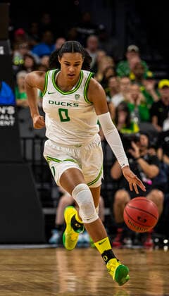 Mar 06 2020 Las Vegas, NV, U.S.A. Oregon Ducks forward Satou Sabally (0) brings the ball up court during the NCAA, College League, USA Pac 12 Women s Basketball Tournament Quarterfinals between Oregon Ducks and the Utah Utes 79-59 win at Mandalay Bay Event Center Las Vegas, NV. CSM Las Vegas USA - ZUMAc04_ 20200306_zaf_c04_127 Copyright: xThurmanxJamesx