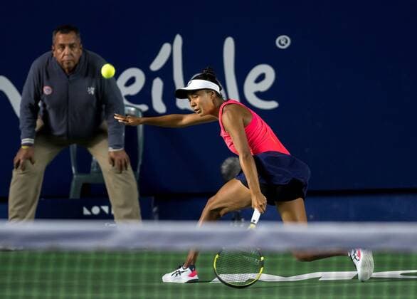 Canadian tennis player Leylah Fernandez in action against Ukrainian Elina Svitolina during the fifth day of the Monterrey Open, in Monterrey, Mexico, 6 March 2020. Monterrey Open !ACHTUNG: NUR REDAKTIONELLE NUTZUNG!  Copyright: xMiguelxSierrax AME1990 20200307-637191505750298895