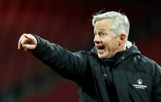 06 03 2020 Soccer Season 2019 2020 2 Soccer Bundesliga 25 Matchday 1 FC Nürnberg Nuernberg FCN Club Hannover 96 H96 DaMa DFL regulations prohibit any use of photographs as image sequences and or quasi video Jens Keller Coach Head Coach Coach 1 FC Nürnberg FCN shows on gestured conducts gives instructions
