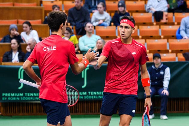 2020307 Alejandro Tabilo and Marcelo T Barrios Vera of Chile during a Davis Cup qualification tennis match between Sweden and Chile on March 7, 2020 in Stockholm,  Copyright: ERIKxSIMANDER BB200307BB226