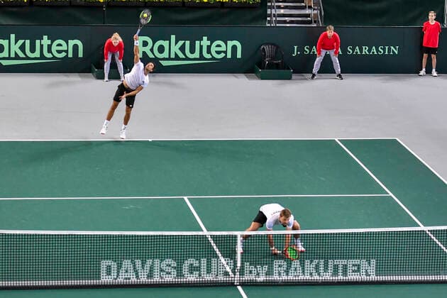 07 03 2020, GER, Davis Cup, Germany vs Belarus 07 03 2020, GER, Davis Cup, Germany vs Belarus , CASTELLO Düsseldorf, Duesseldorf in the picture picture shows Andreas Mies GER Kevin Krawietz GER pep Mauelshagen pep00321