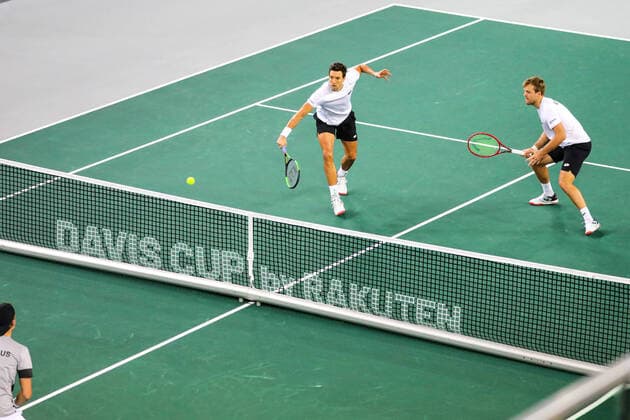 Andreas MIES GER and Kevin KRAWIETZ GER , Davis Cup Qualification 2020 Germany vs Belarus, Düsseldorf, 07 03 2020,