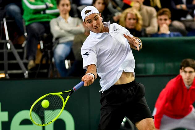 07 03 2020, GER, Davis Cup, Germany vs Belarus 07 03 2020, GER, Davis Cup, Germany vs Belarus , CASTELLO Düsseldorf, Duesseldorf in the picture picture shows Jan Lennard Struff GER pep Mauelshagen pep00321