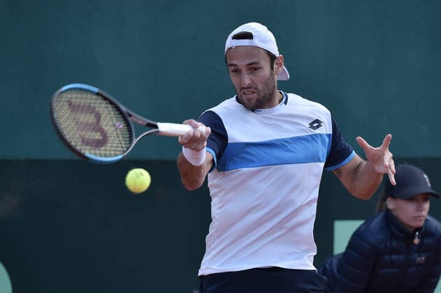 Tennis, Davis Cup, Italien - Südkorea Photo LaPresse Tocco Alessandro March 7, 2020 Cagliari - Italy TennisDavis Cup - Italy vs South Korea Stefano travaglia (ITA) c. DChung (KORIn The Stefano travaglia  Copyright: xToccoxAlessandrox LaPressex