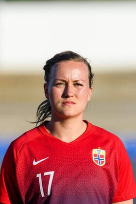 200307 Kristine Minde of Norway ahead of the Algarve Cup match between Germany and Norway on March 7, 2020 in Lagos Photo Ludvig Thunman BILDBYRAN kod LT 35754 bbeng fotboll soccer football women dam algarve cup 2020 tyskland germany deutschland norge norway,  Copyright: LUDVIGxTHUNMAN BB200307LT113