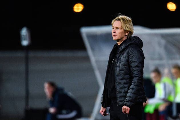 200307 Martina Voss Tecklenburg, head coach of Germany during the Algarve Cup match between Germany and Norway on March 7, 2020 in Lagos Photo Ludvig Thunman BILDBYRAN kod LT 35754 bbeng fotboll soccer football women dam algarve cup 2020 tyskland germany deutschland norge norway,  Copyright: LUDVIGxTHUNMAN BB200307LT124