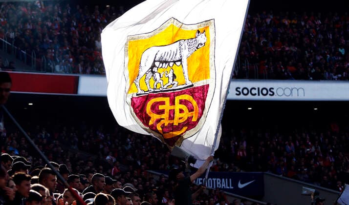 AS Roma s flag during La Liga match. Mar 07, 2020. (20200307254)