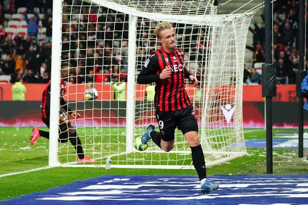 Joie - Kasper Dolberg (OGC Nice) FOOTBALL : OGC Nice vs AS Monaco - Ligue 1 Conforama - Nice - 07 03 2020 NorbertScanella PanoramiC 