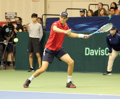 March 7, 2020 - Bob Bryan (USA) during a Davis Cup by Rakuten Qualifier doubles match between Sanjar Fayziev (UZB) Denis Istomin (UZB) and Bob Bryan (USA) Mike Bryan (USA) at the Neal Blaisdell Center in Honolulu, HI - CSM Honolulu USA - ZUMAc04_ 20200307_zaf_c04_256 Copyright: xMichaelxSullivanx
