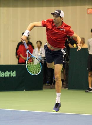 March 7, 2020 - Mike Bryan (USA) during a Davis Cup by Rakuten Qualifier doubles match between Sanjar Fayziev (UZB) Denis Istomin (UZB) and Bob Bryan (USA) Mike Bryan (USA) at the Neal Blaisdell Center in Honolulu, HI - CSM Honolulu USA - ZUMAc04_ 20200307_zaf_c04_260 Copyright: xMichaelxSullivanx