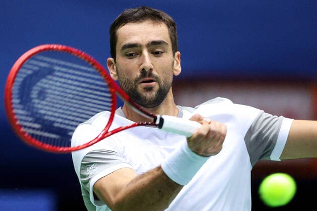 Davis Cup Cilic vs Nagal - Zagreb, Croatia 07.03.2020., Dom Sportova Hall, Zagreb, Croatia - Davis Cup first round Qualifiers between Croatia and India, Marin Cilic vs Sumit Nagal. GoranxStanzl PIXSELL