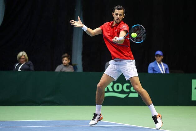 Davis Cup qualifiers doubles - Zagreb, Croatia 07.03.2020., Dom Sportova Hall, Zagreb, Croatia - Davis Cup first round Qualifiers doubles between Croatia and India, Mate Pavic, Franko Skugor - Rohan Bopanna, Leander Paes. GoranxStanzl PIXSELL